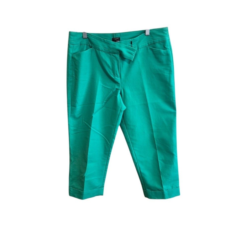 Anne Taylor Petites  Capris SZ 10 Green‎ Pockets Preppy Spring Summer Cruise